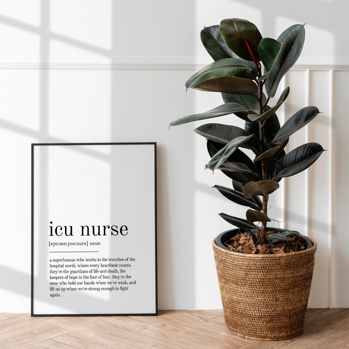 ICU Nurse Definition Superhero Typography Appreciation Poster - Image 5