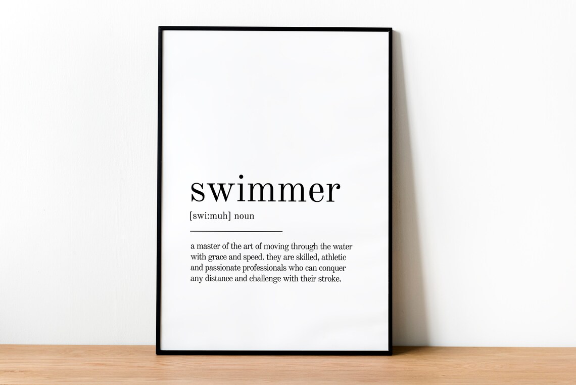Swimmer Definition Art Print, Book Quote Style - Image 2