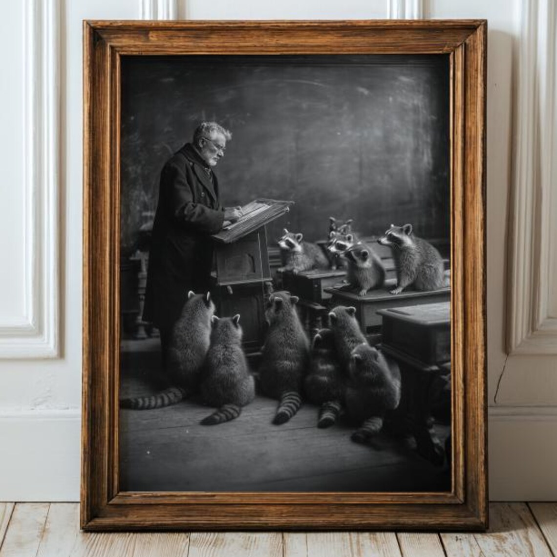 Vintage Raccoon Classroom Humor Art Print