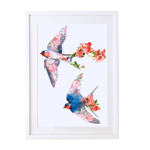 Swallows - Minimalist Art Print