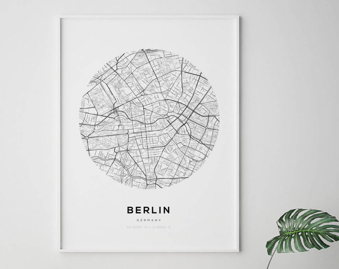 Berlin Map Print, Minimalist Germany Travel Poster