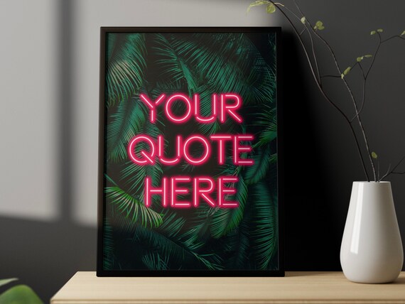 Personalised Neon Song Lyrics Quote Jungle Poster