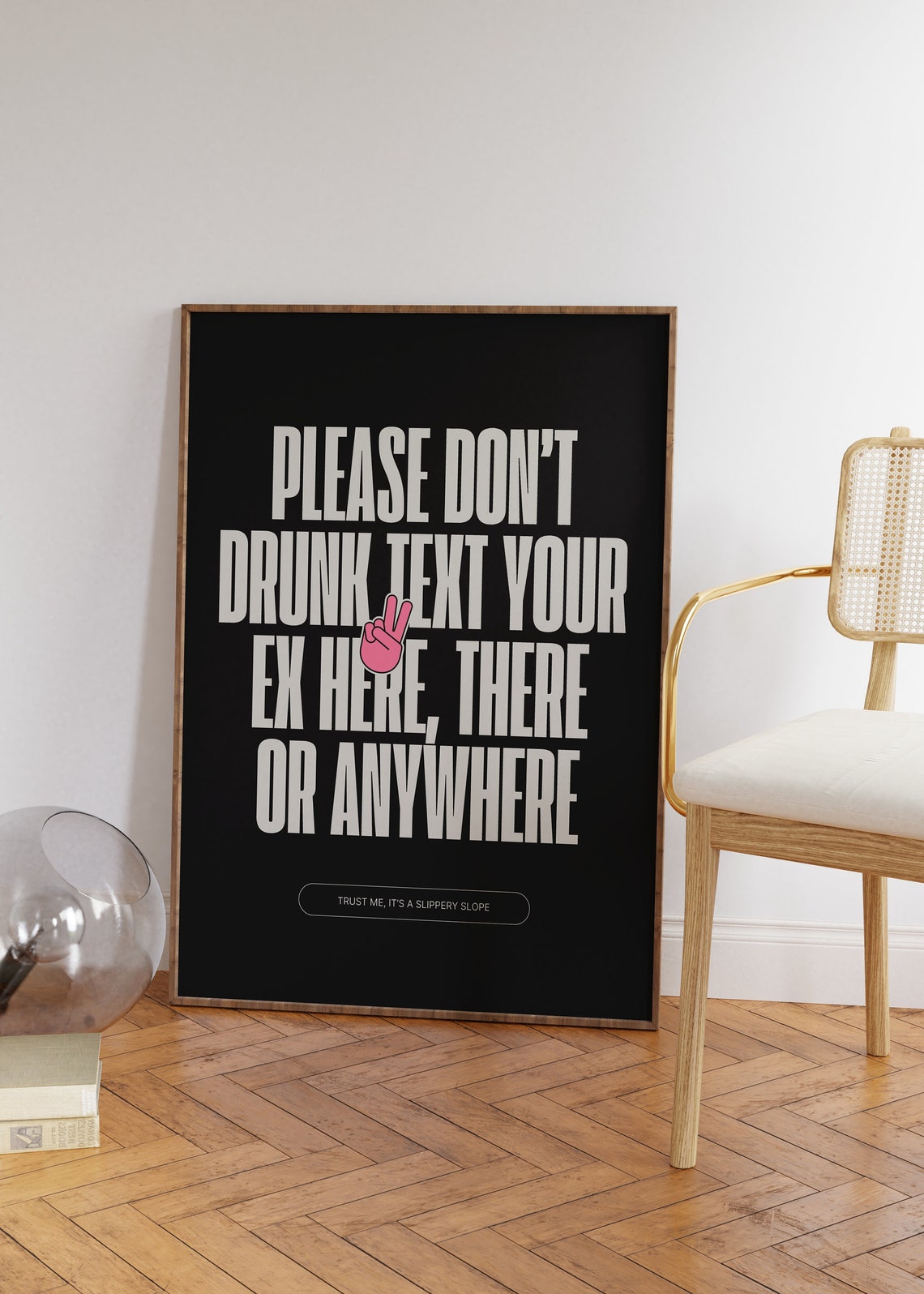 Please Don't Drunk Text Your Ex Funny Bathroom Quote Wall Poster