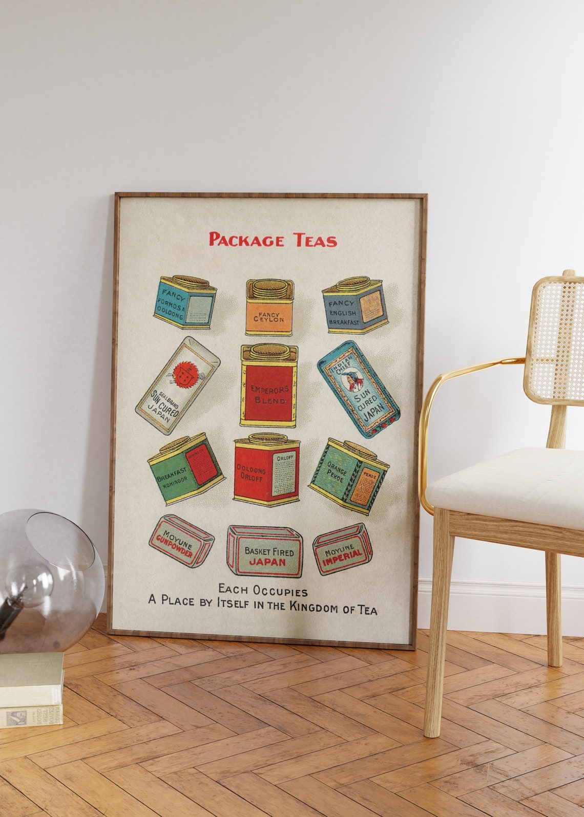 Vintage Package Teas Advertising Retro Tea Tin Kitchen Art Poster