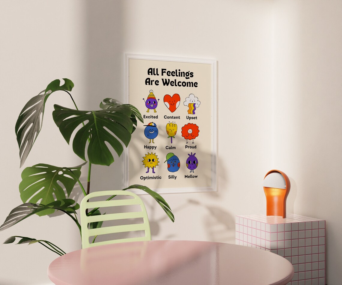 Feelings Art Print, Cute Trendy Classroom Decor - Image 2