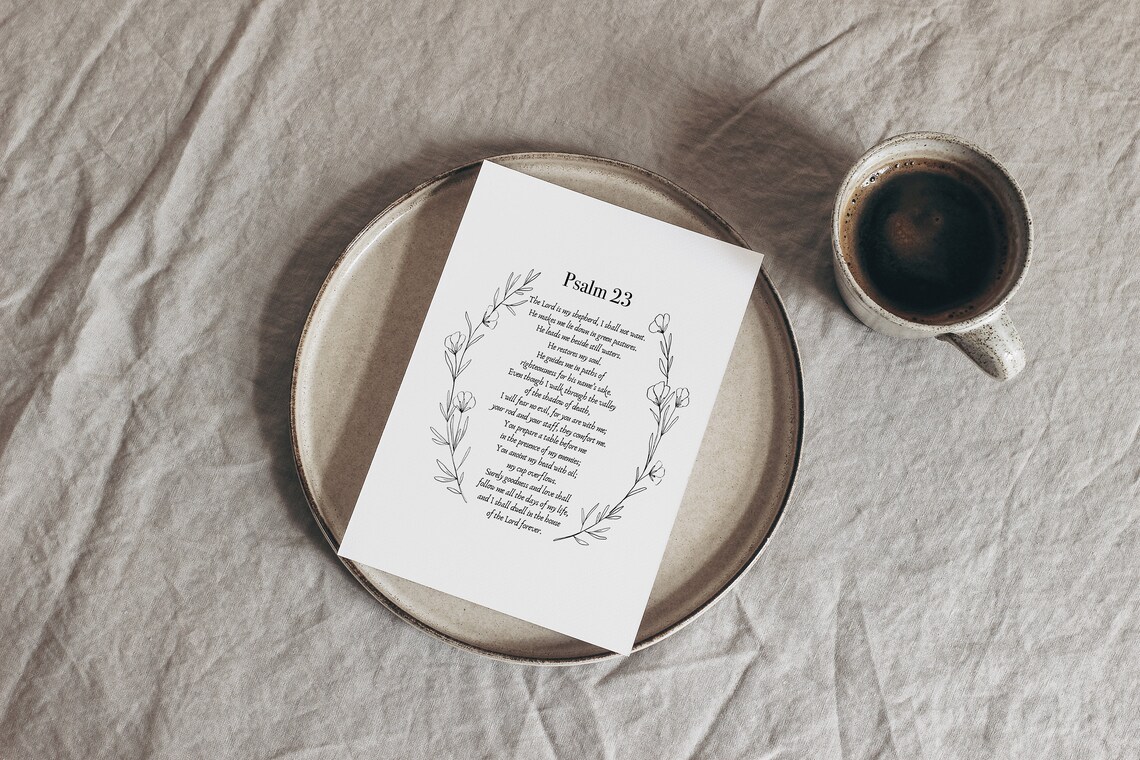 Psalm 23 The Lord Is My Shepherd Christian Gift Christian Art Bible Verses Scripture Wall Art Scripture Office Wall Art - Image 2