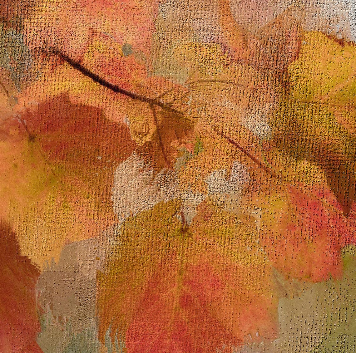 Abstract Autumn Leaves Rustic Fall Foliage Warm Tones Wall Poster - Image 2