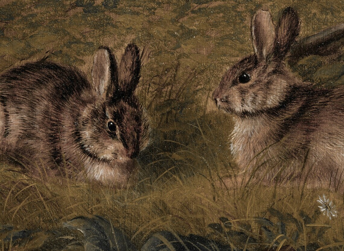 Vintage Bunny Rabbit Painting Easter Art Print - Image 2