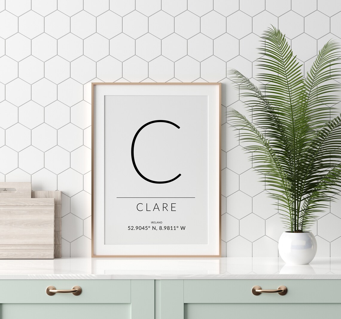 Clare Irish Travel Poster, GPS Coordinates Art Print - Image 2