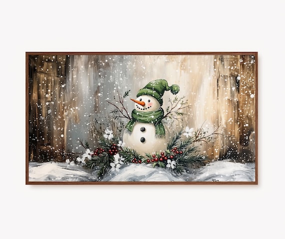 Christmas Snowman Holiday Wall Art Print