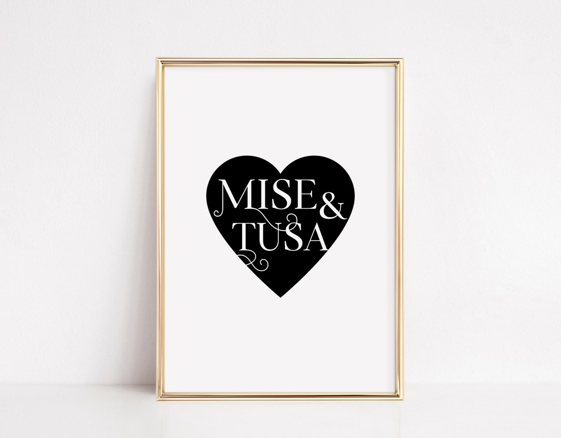 Mise Tusa Irish Gaelic Me And You Heart Love Quote Typography Wall Art