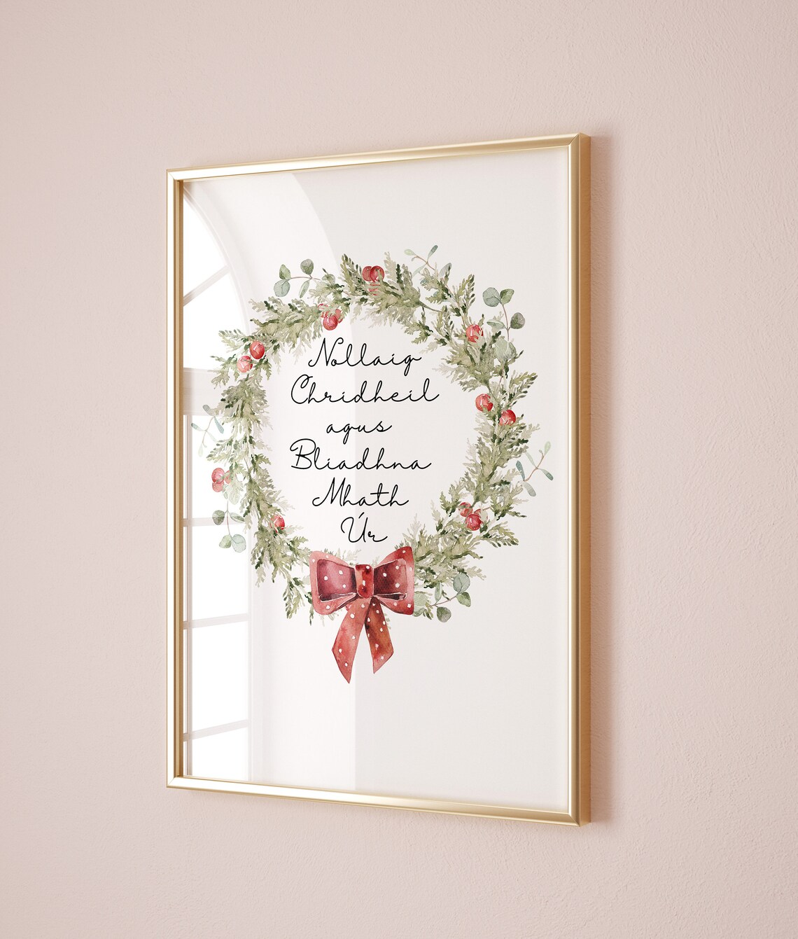 Scottish Christmas Wreath, Nollaig Chridheil Poster