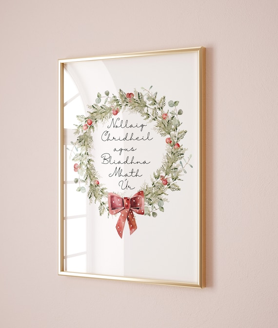 Scottish Christmas Wreath, Nollaig Chridheil Poster