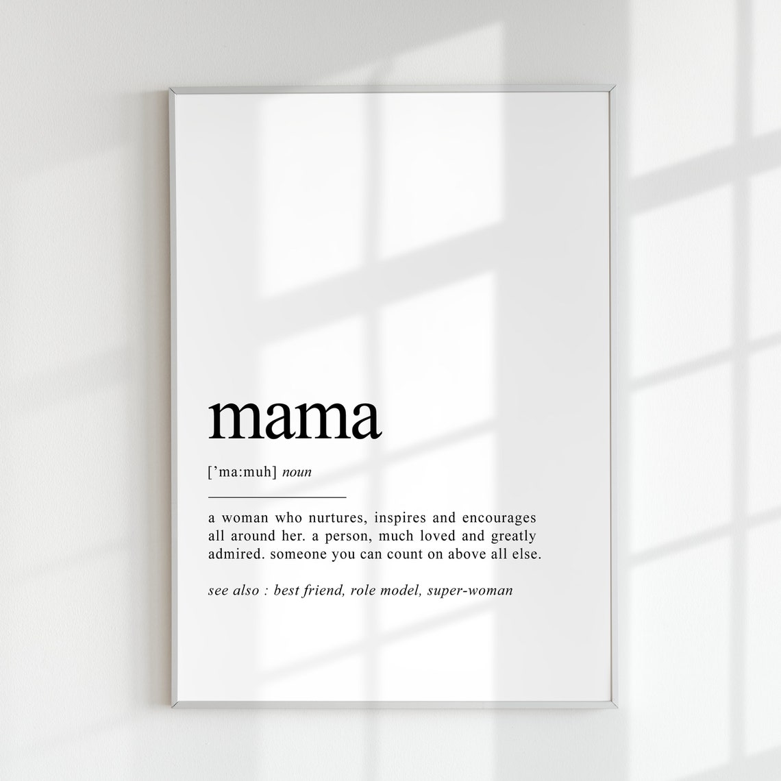 Mama Definition Dictionary Quote Gift Poster for New Moms Decor - Image 2