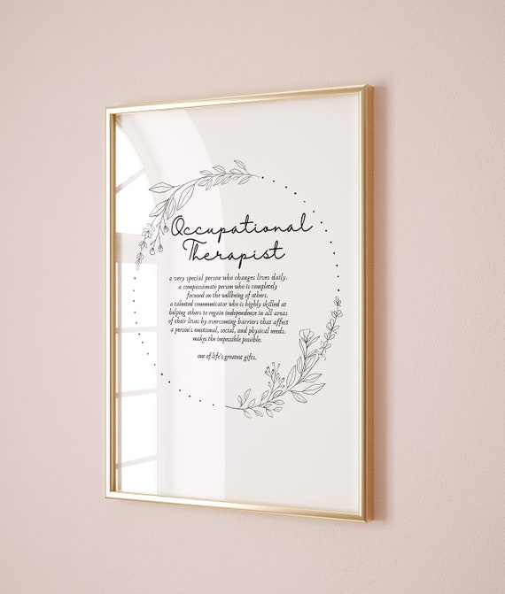Occupational Therapist Definition Art Print, Gift