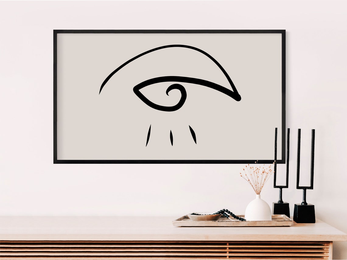 Bold Stylish Abstract Single Line Eye Minimalist Modern Wall Art - Image 2