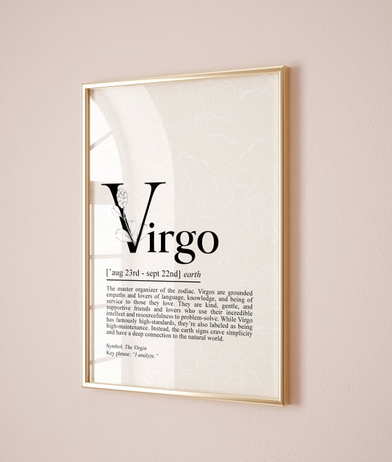 Virgo Zodiac Sign Art Poster, Astrology Gifts