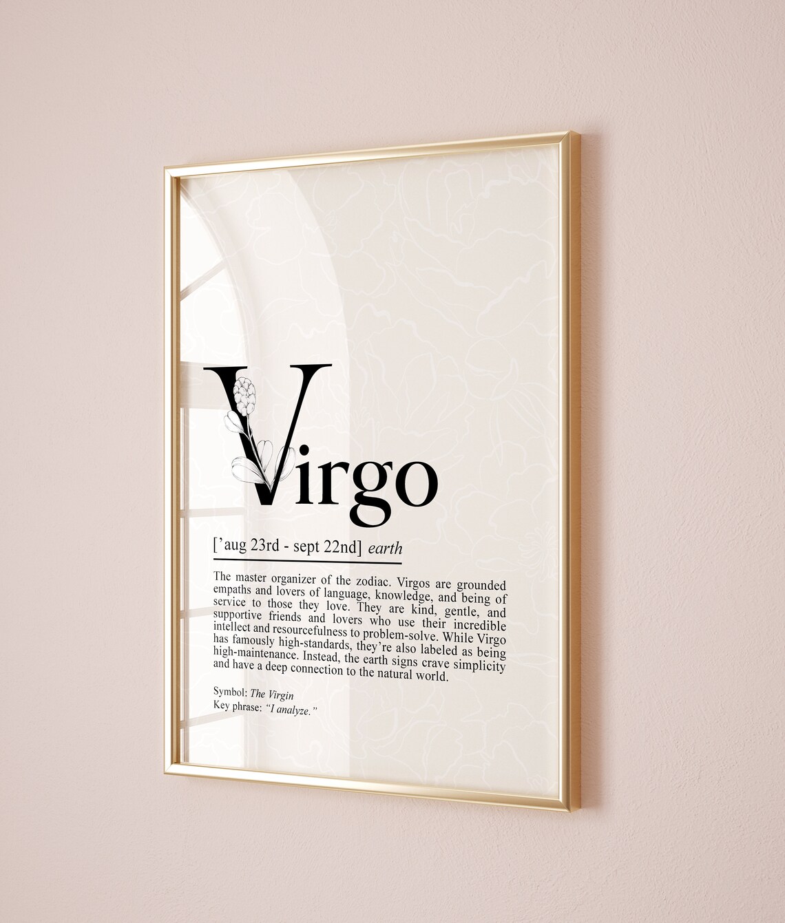 Virgo Zodiac Sign Art Poster, Astrology Gifts