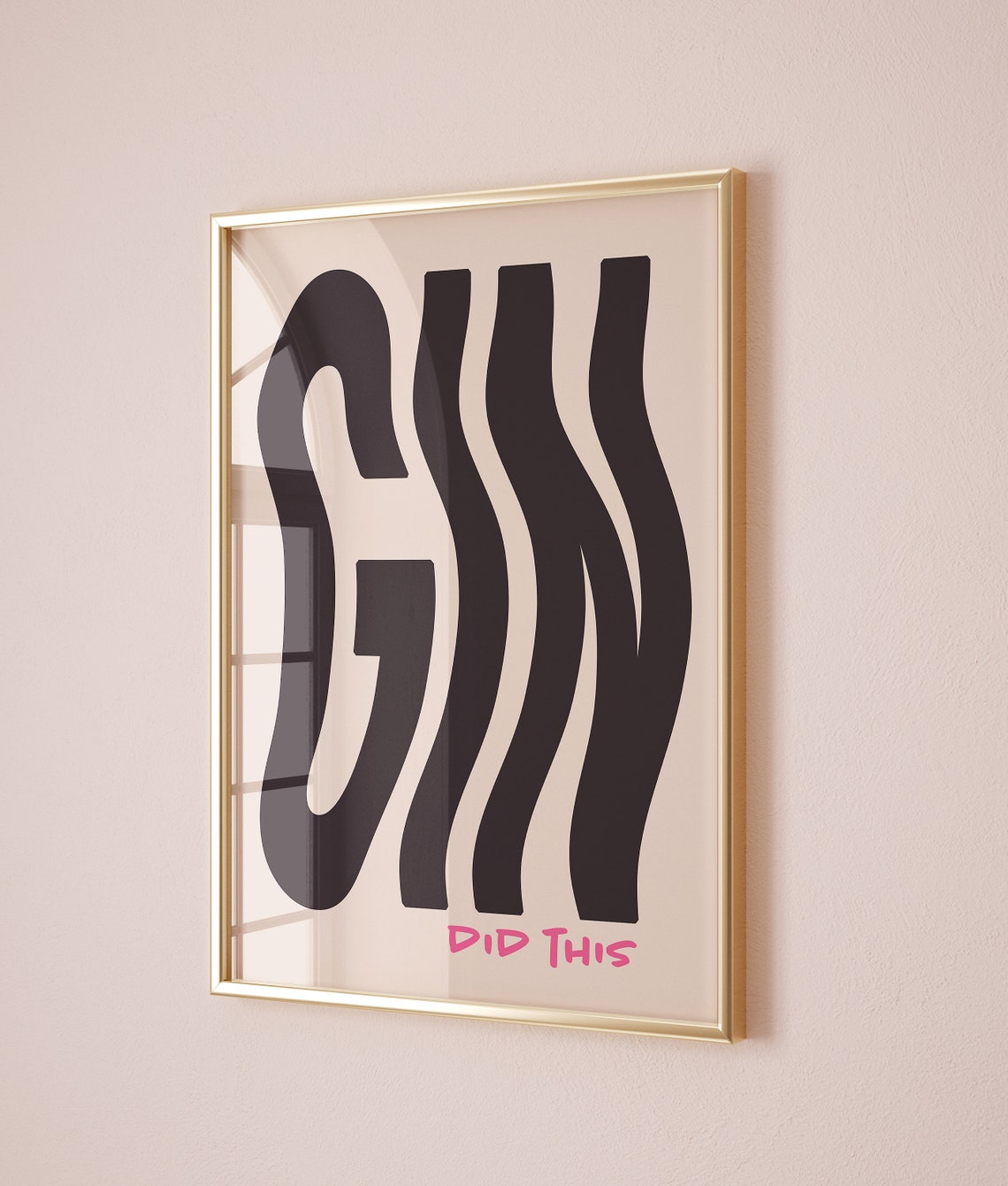 Gin Did This Wavy Retro Typography Funny Bar Cart Decor Poster - Image 2