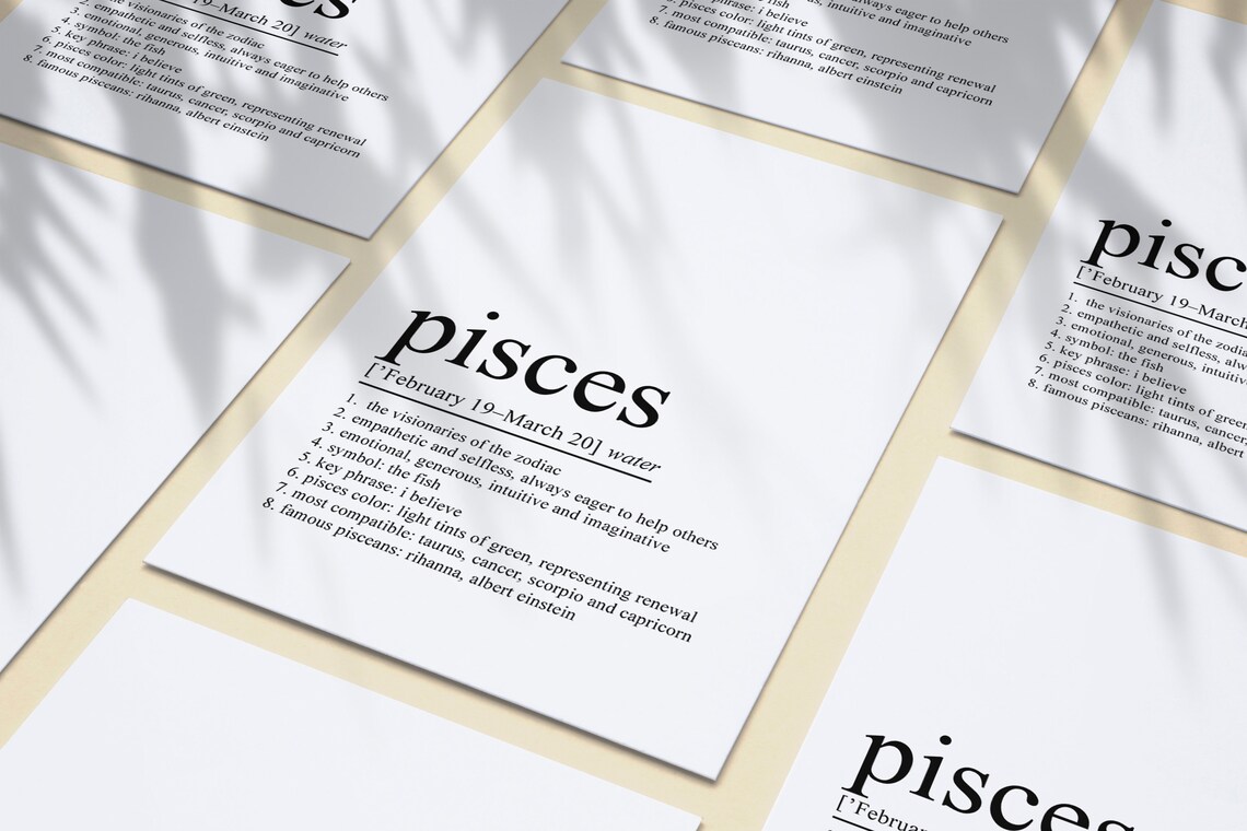 Pisces Definition Print, Zodiac Sign Art Print - Image 2