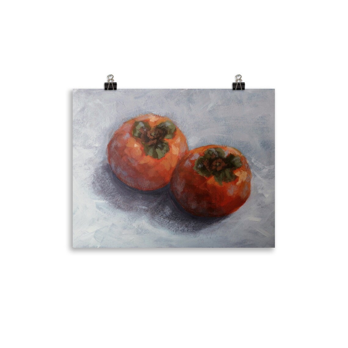 Persimmon Painting Fruit Still Life, Kitchen Decor - Image 3