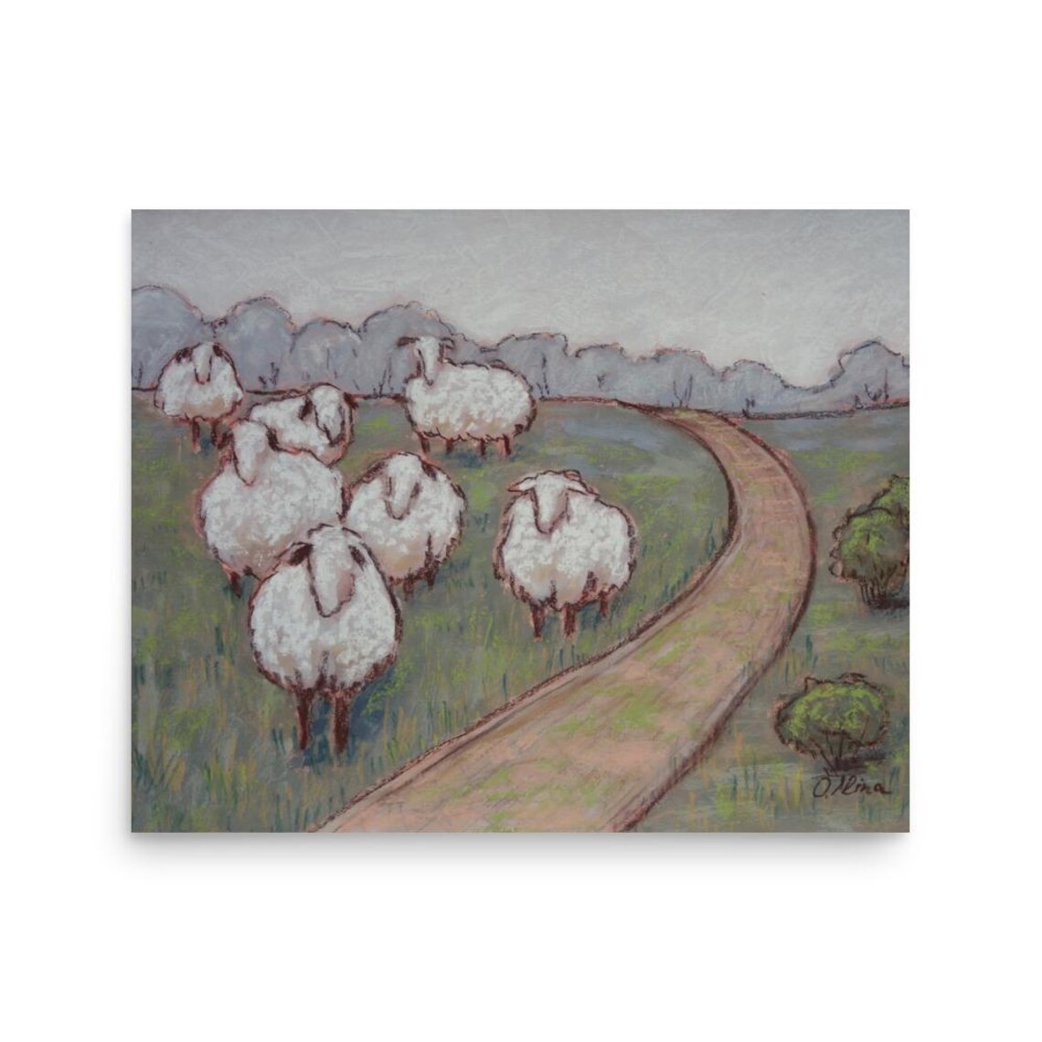Abstract Landscape With Sheeps, Farm Poster - Image 3