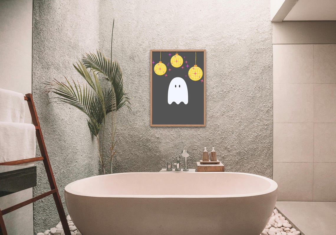 Disco Ghost Wall Print Halloween Print Home Decor Cute Art Housewarming Gifts Bedroom Poster - Image 2