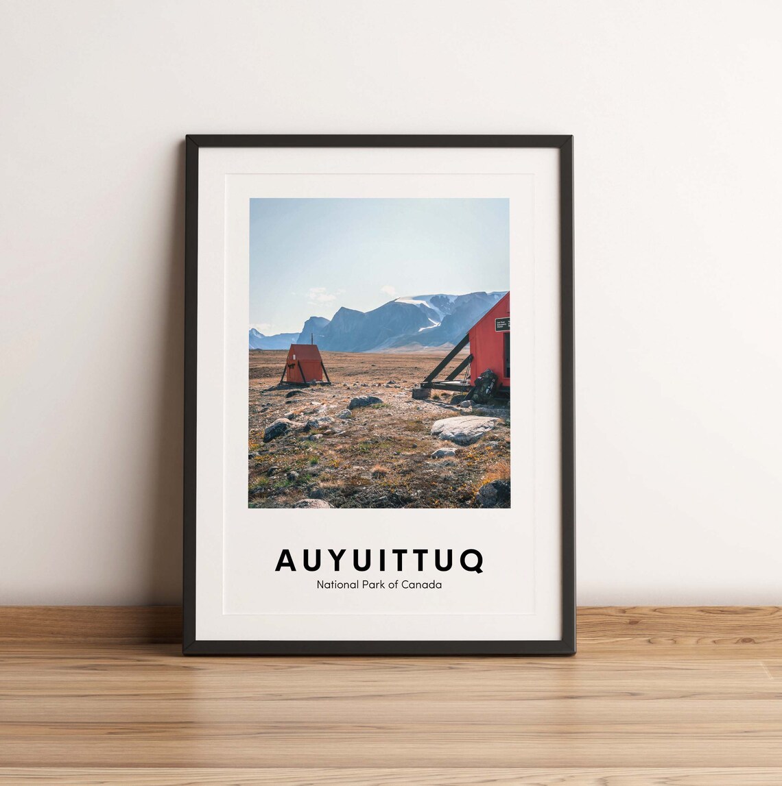 Auyuittuq National Park Canada Arctic Cabins Mountain Scene Print