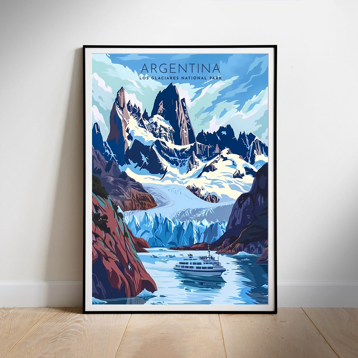 Argentina Los Glaciares National Park Glacier Peaks Travel Poster - Image 2