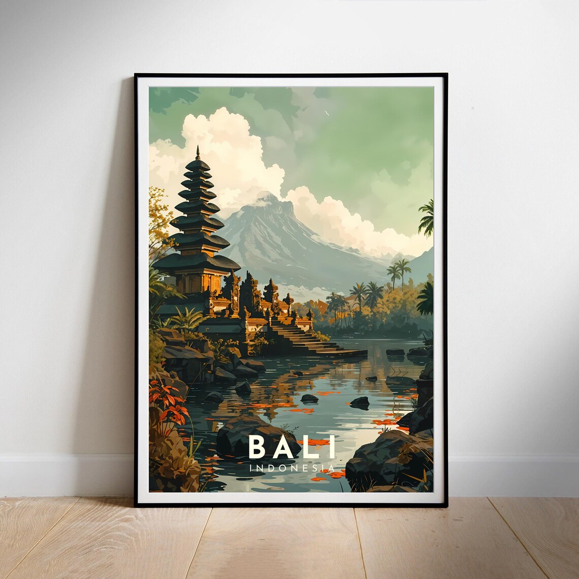 Bali Travel Poster, Indonesia Place Print
