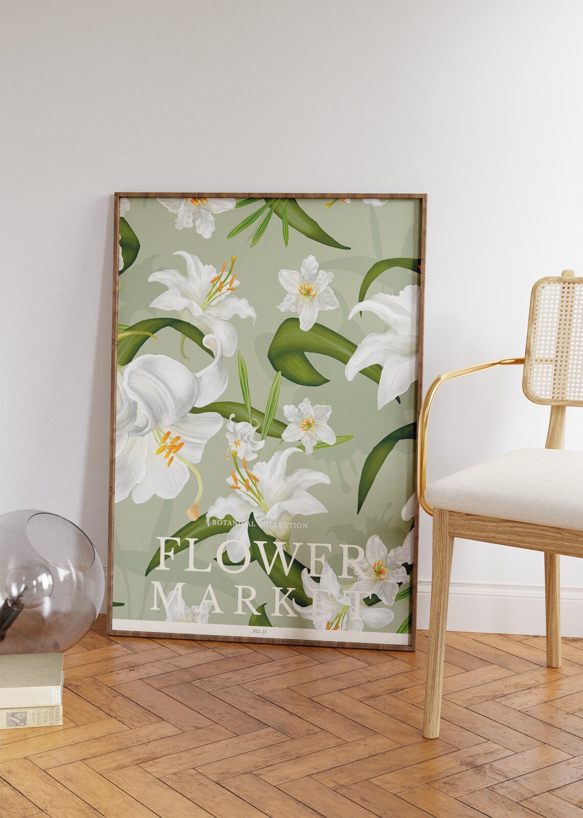 The Flower Market Posters Green Flower Wall Art For Living Room Vintage Flower Market Print Botanical Prints Office Wall Art - Image 2
