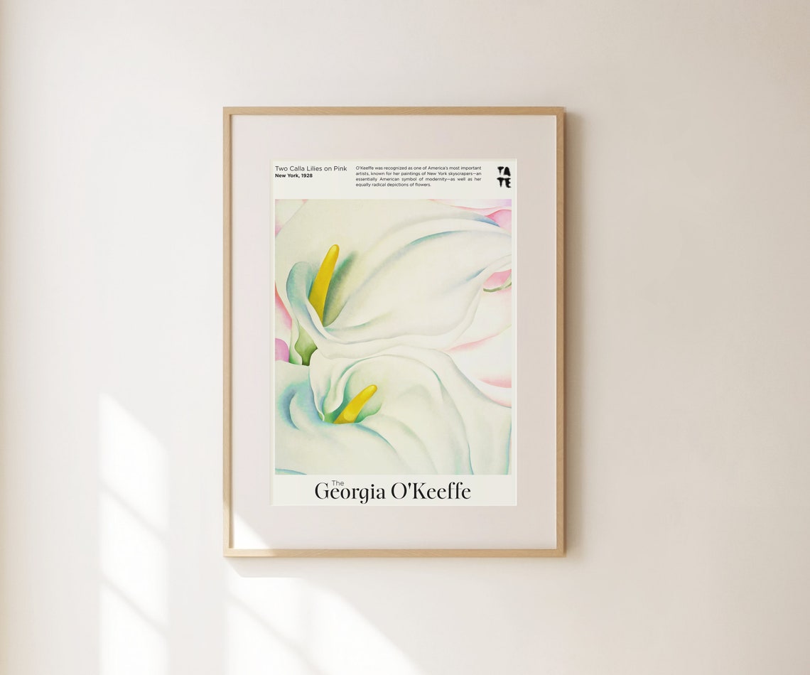 Georgia O'Keeffe Two Calla Lilies Pink Tate Botanical Art Poster - Image 2