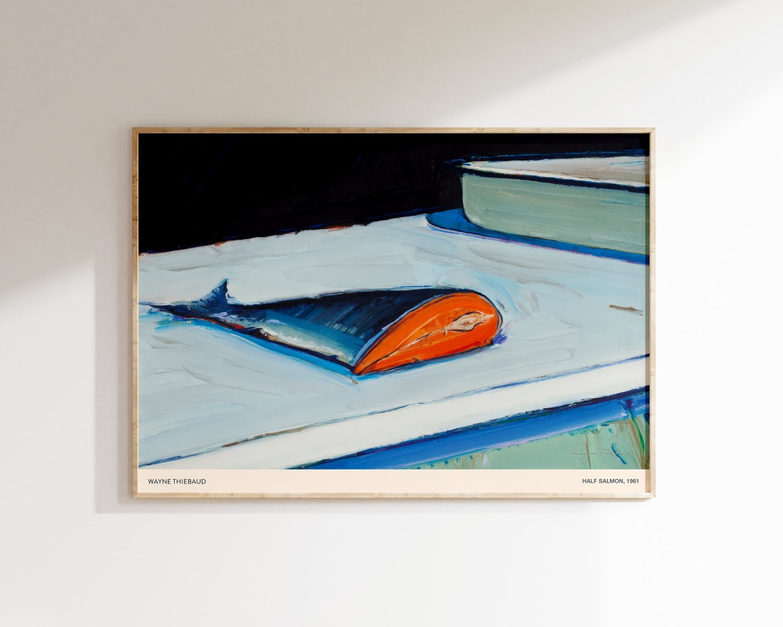 Wayne Thiebaud Half Salmon 1961 Blue Modern Food Art Kitchen Poster