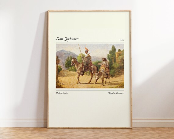 Don Quixote And Sancho Panza 1615 Miguel De Cervantes Classic Book Poster
