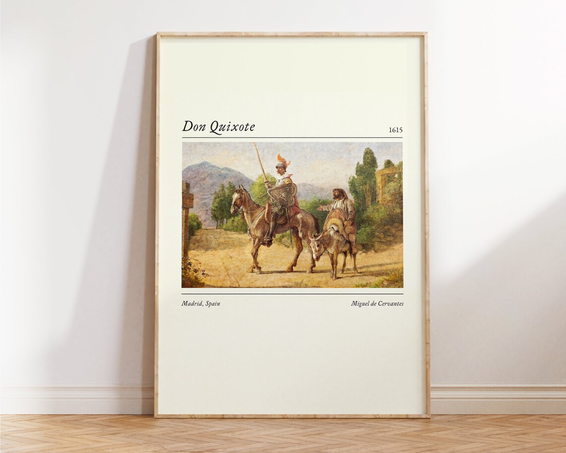 Don Quixote And Sancho Panza 1615 Miguel De Cervantes Classic Book Poster