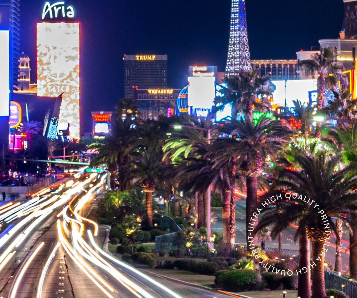 Travel Poster Las Vegas Strip Poster Street Of Las Vegas Print Las Vegas Wall Art For Living Room Large Modern Office Cities Wall Art - Image 5