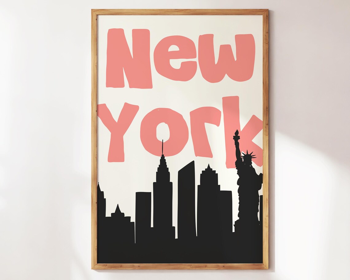 Retro New York Wall Art Trendy Nyc Poster Aesthetic Travel Wall Art For Living Room Or Apartment Decor Cute Travel Poster