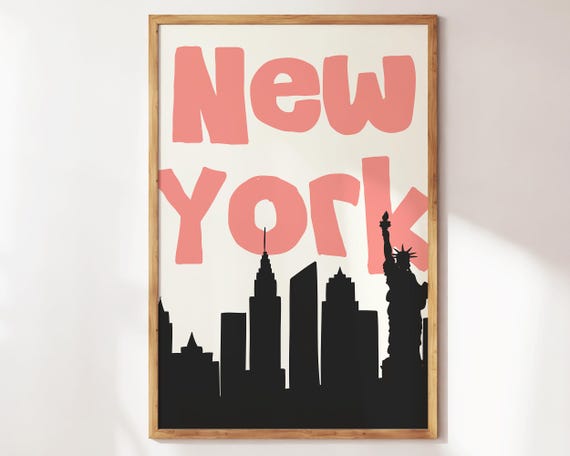 Retro New York Wall Art Trendy Nyc Poster Aesthetic Travel Wall Art For Living Room Or Apartment Decor Cute Travel Poster