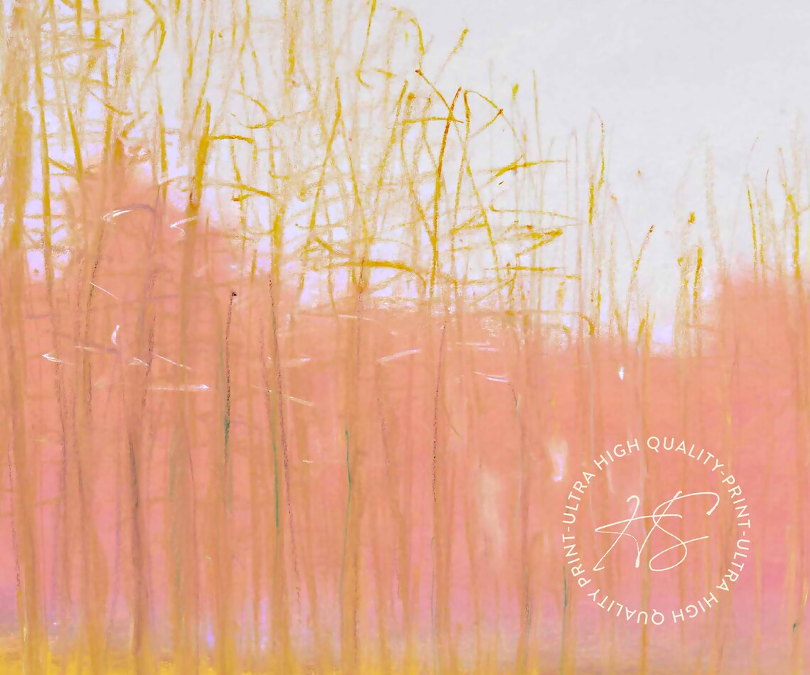 Wolf Kahn Light and Bright Pink Yellow Forest Landscape Exhibition Poster - Image 5