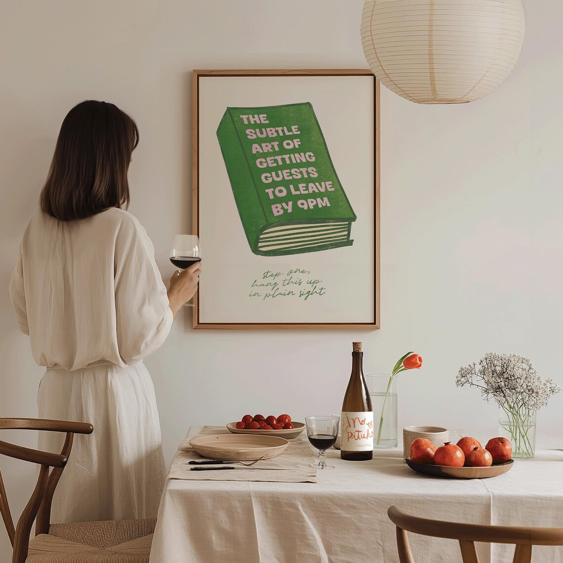 The Subtle Art Of Getting Guests To Leave By 9PM Green Funny Book Poster - Image 4