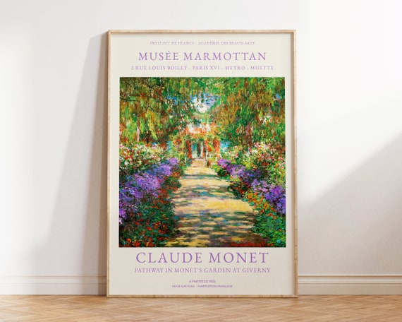Claude Monet Print Pathway In Monet Garden Print Vintage Wall Decor Landscape Monet Wall Art Botanical Print Large Wall Art Living Room
