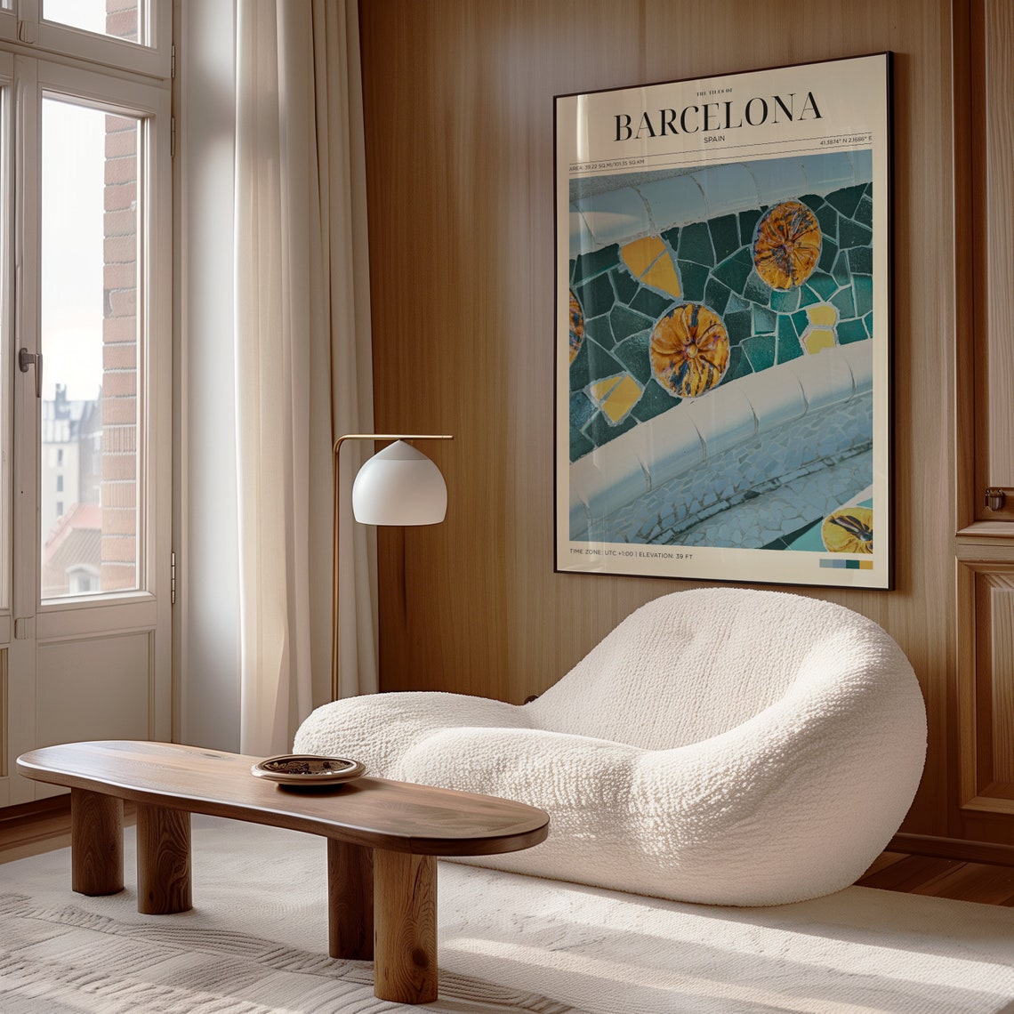 Travel Poster Barcelona Green Tiles Poster Barcelona Poster Vintage Spain Poster Art Deco Tiles Wall Art For Living Room Modern Island - Image 4