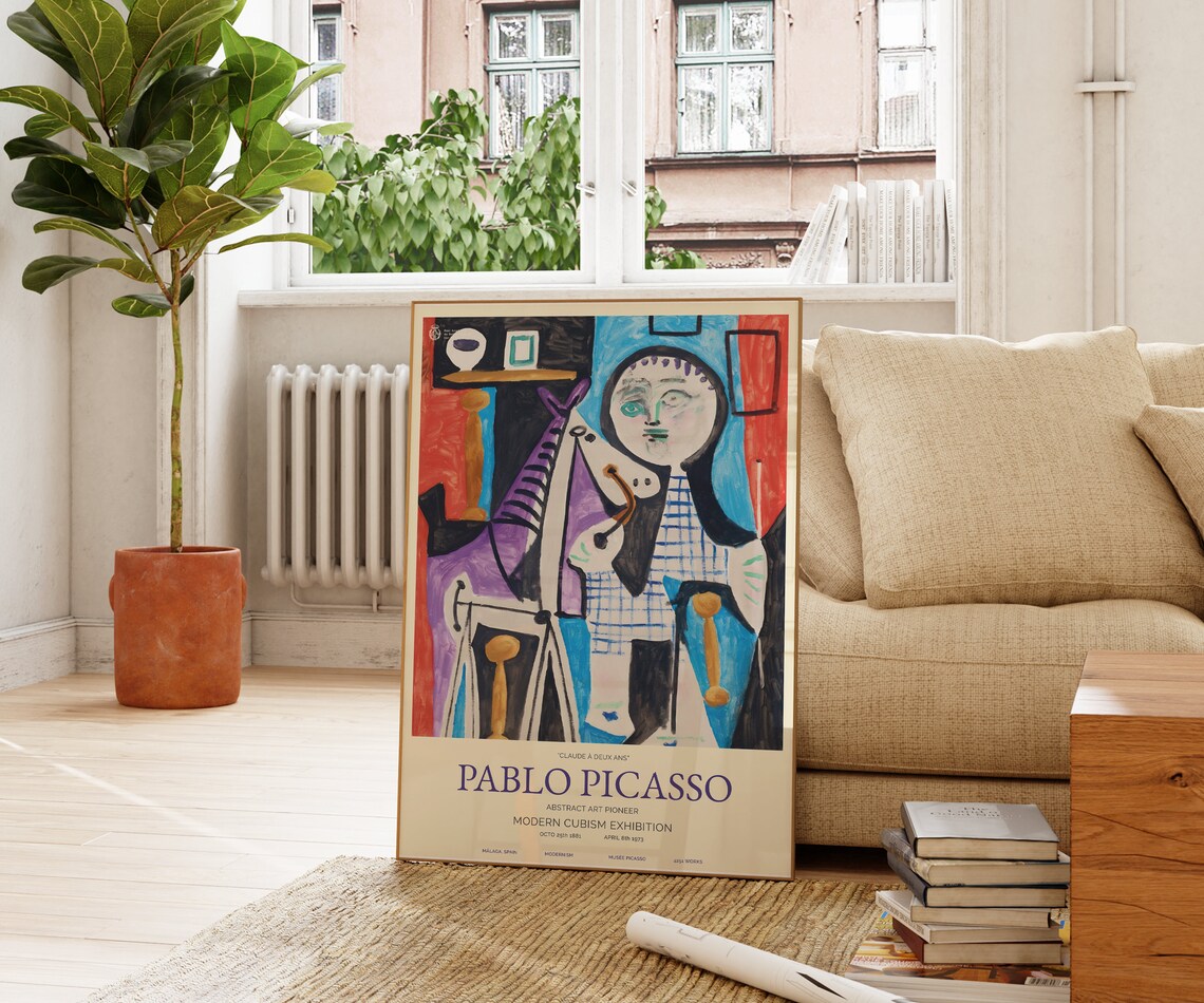 Pablo Picasso Claude A Deux Ans Cubist Child Portrait Modern Exhibition Art Poster - Image 2