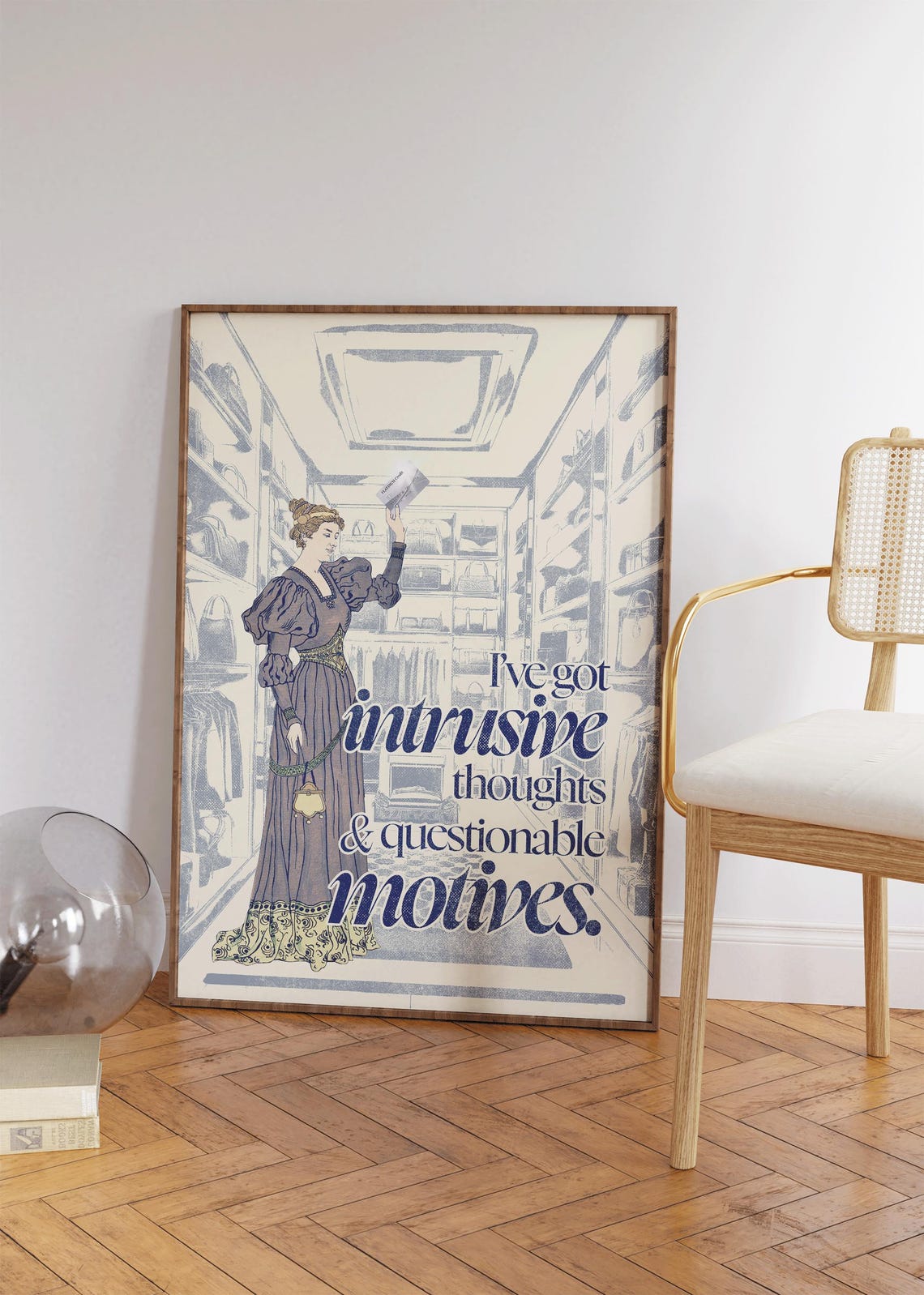 Ive Got Intrusive Thoughts Questionable Motives Minimal Quote Wall Art - Image 3