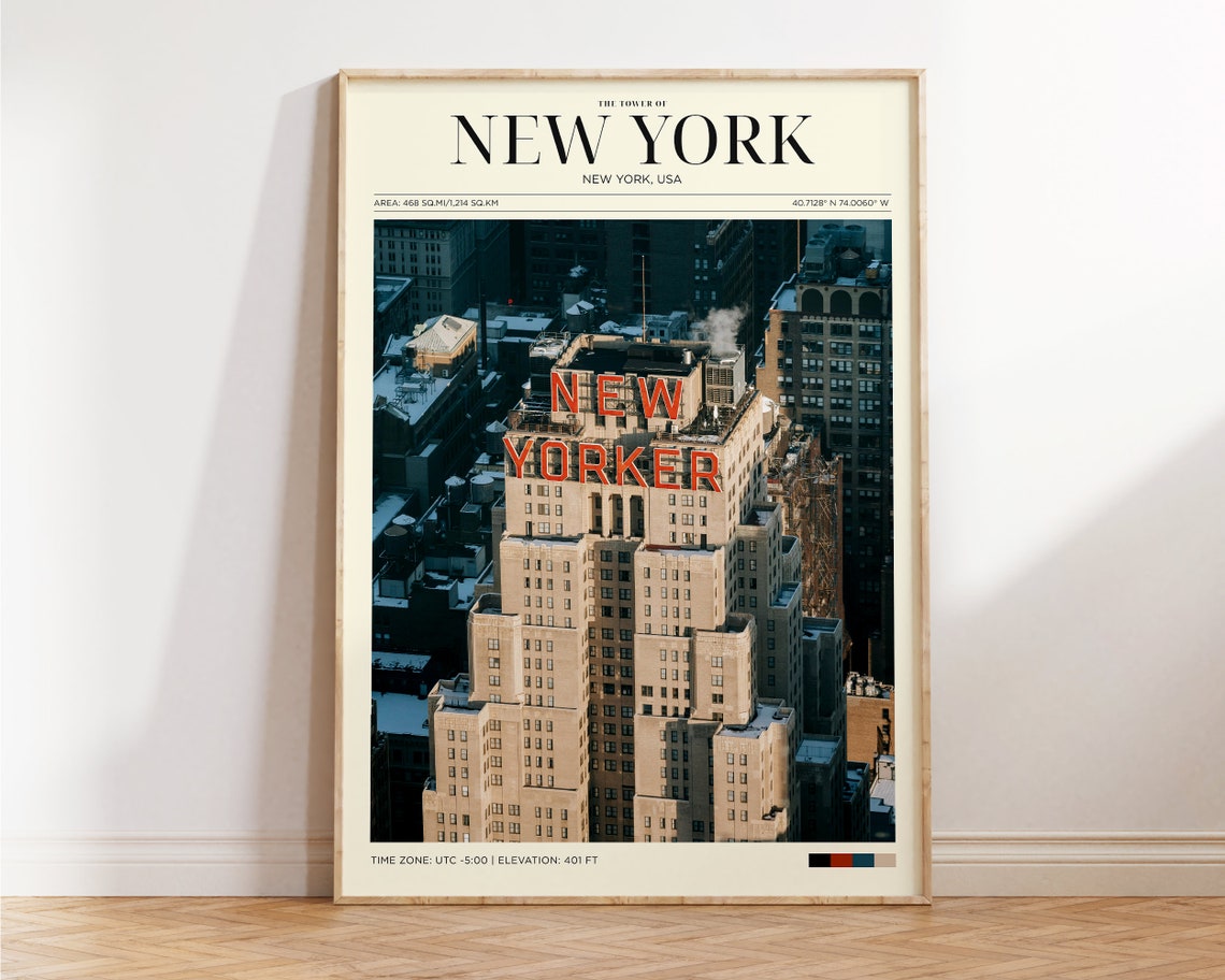 Travel Poster The Tower New York Poster Vintage Posters In New York Print New York Wall Art For Living Room Large Modern Office Wall Art - Image 2