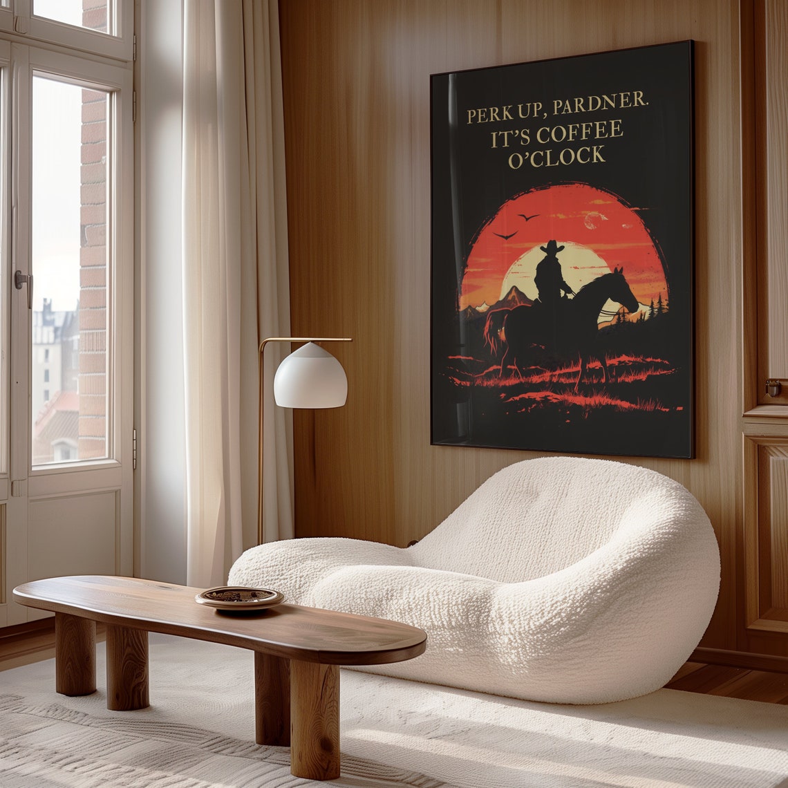 Coffee Cowboy Poster Perk Up Pardner Kitchen Wall Art Funny Kitchen Print Office Gallery Wall Art Gift For Him Coffee Lover Gift - Image 3