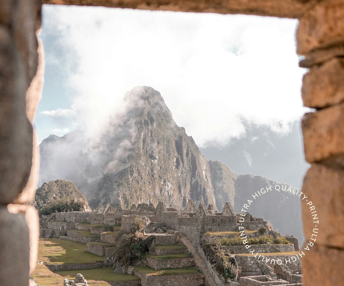 Machu Picchu Peru Inca Ruins Stone Doorway Mountain View Travel Poster - Image 5