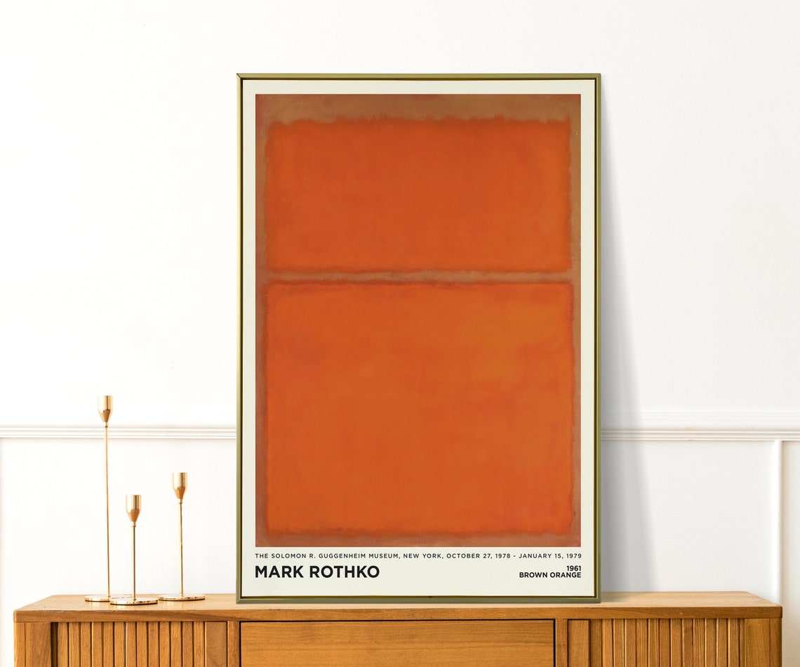 Mark Rothko Brown Orange 1961 Warm Color Field Abstract Art Poster - Image 2