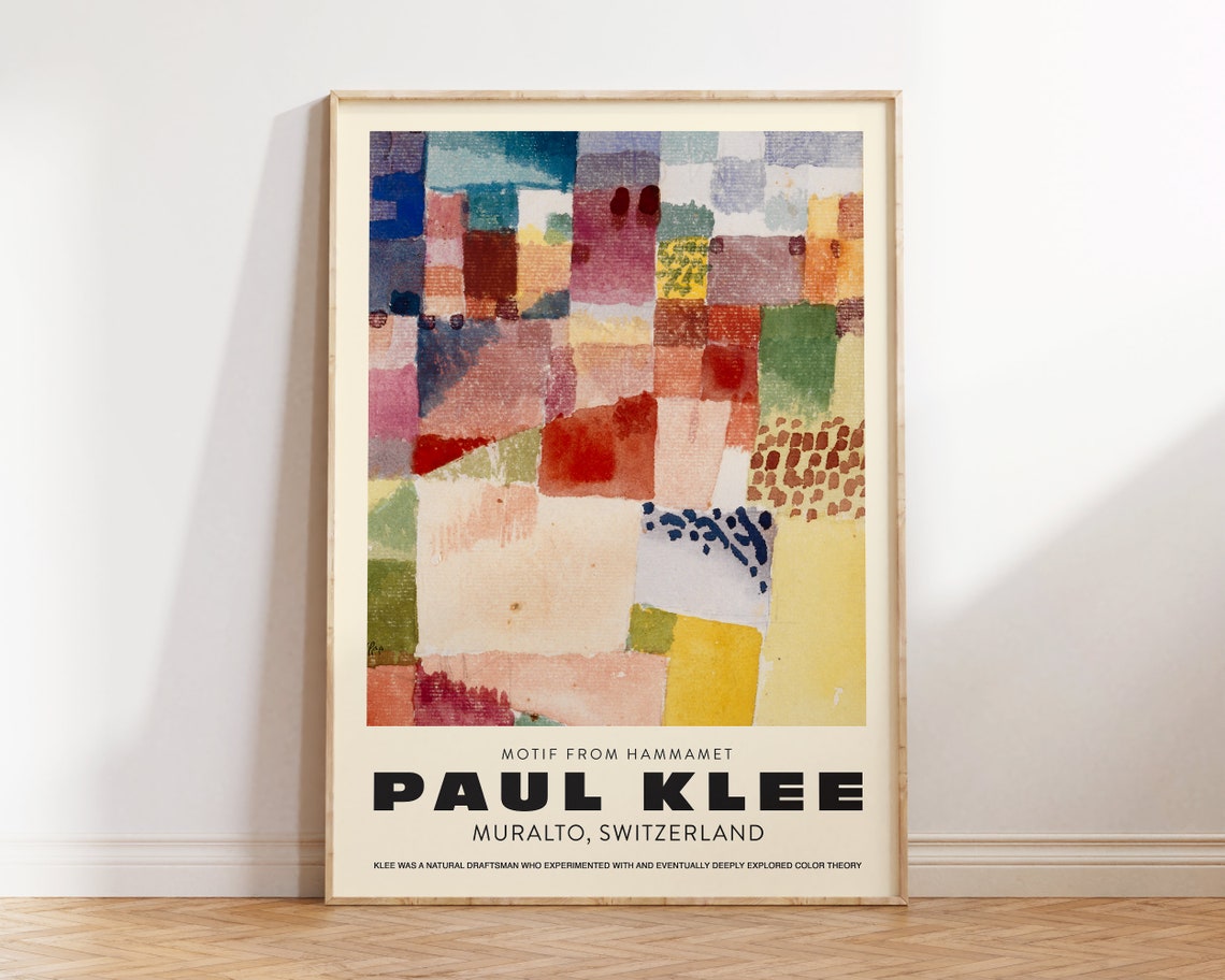 Paul Klee Motif from Hammamet Colorful Patchwork Abstract Art Poster