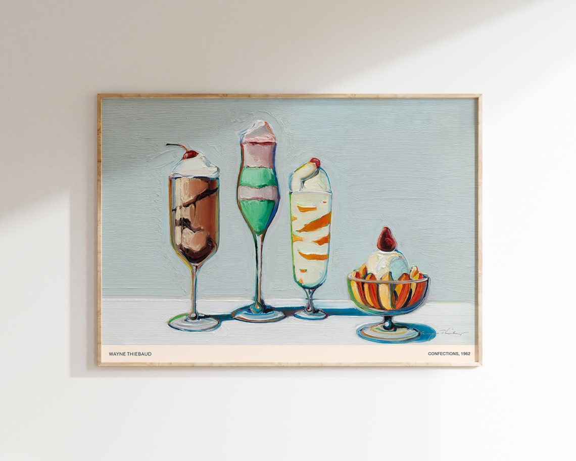 Wayne Thiebaud Confections 1962 Ice Cream Sundaes Dessert Art Poster - Image 3